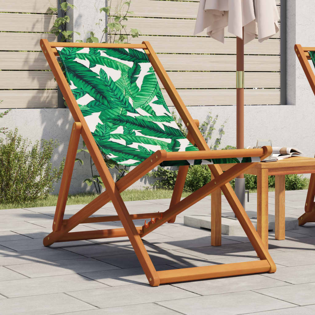 Strandstuhl Klappbar Massivholz Eukalyptus Stoff