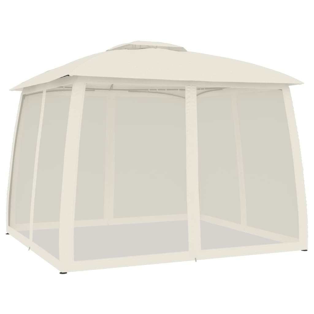 Pavillon Mit Doppeldach & Netzwänden 2,93X2,93 M Stahl