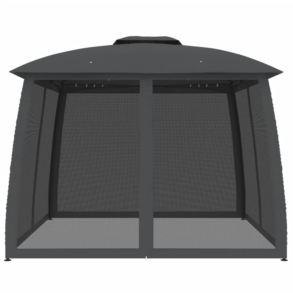 Pavillon Mit Doppeldach & Netzwänden 2,93X2,93M Stahl
