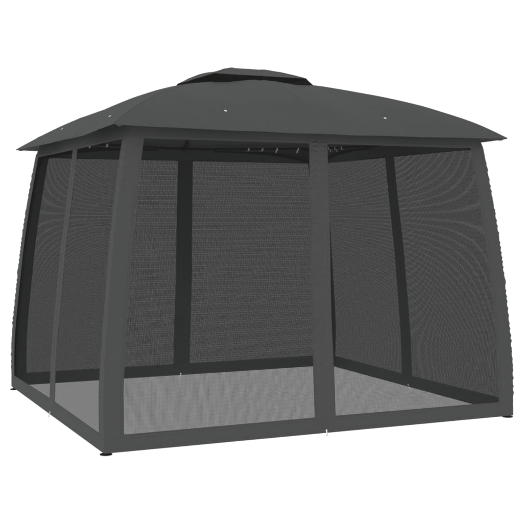 Pavillon Mit Doppeldach & Netzwänden 2,93X2,93M Stahl