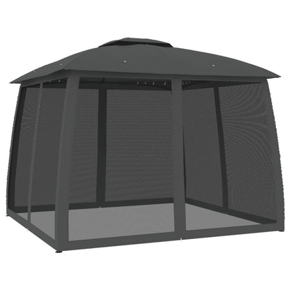 Pavillon Mit Doppeldach & Netzwänden 2,93X2,93M Stahl