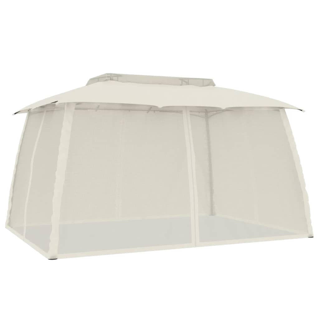 Pavillon Mit Doppeldach & Netzwänden 3,93X2,93 M Stahl