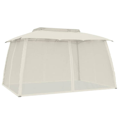 Pavillon Mit Doppeldach & Netzwänden 3,93X2,93 M Stahl