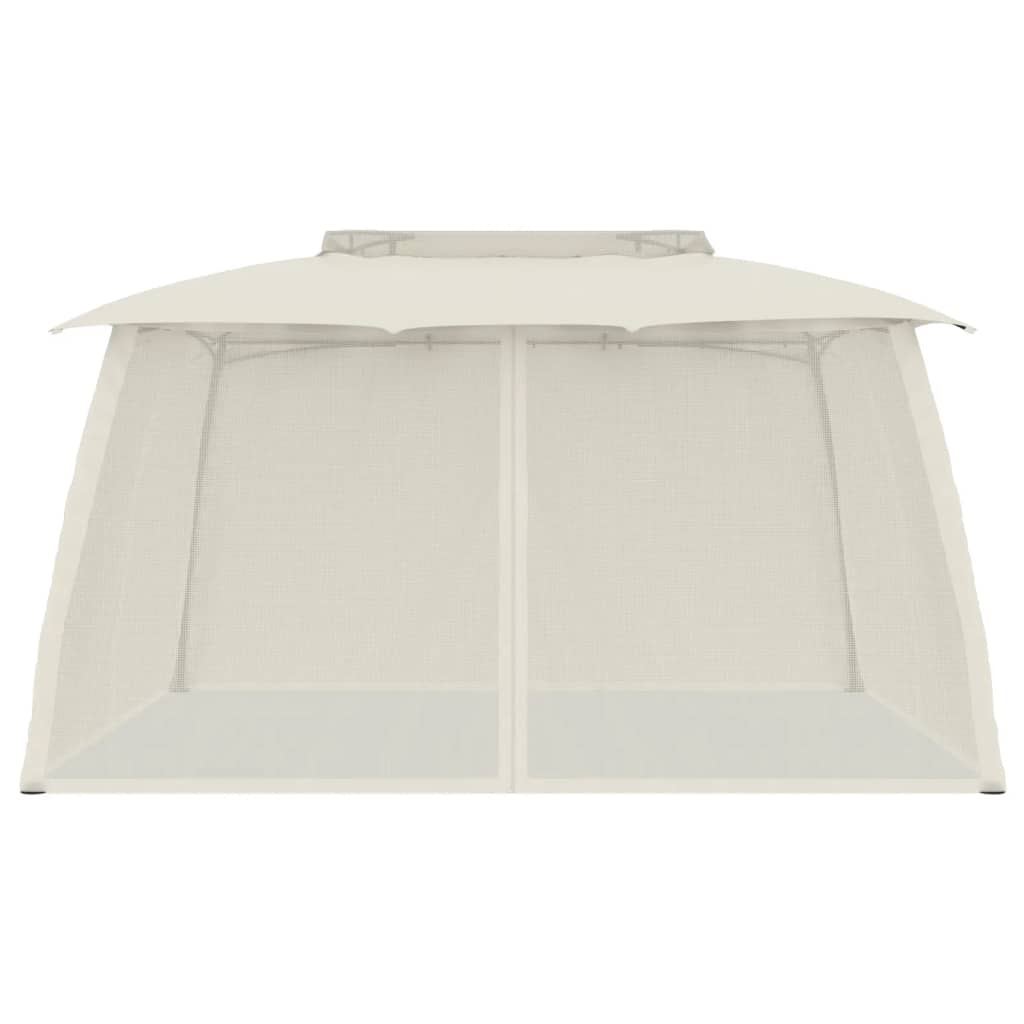 Pavillon Mit Doppeldach & Netzwänden 3,93X2,93 M Stahl