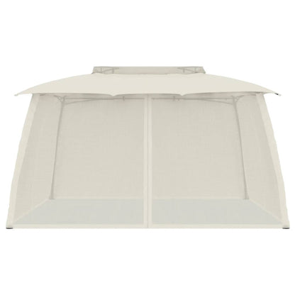 Pavillon Mit Doppeldach & Netzwänden 3,93X2,93 M Stahl