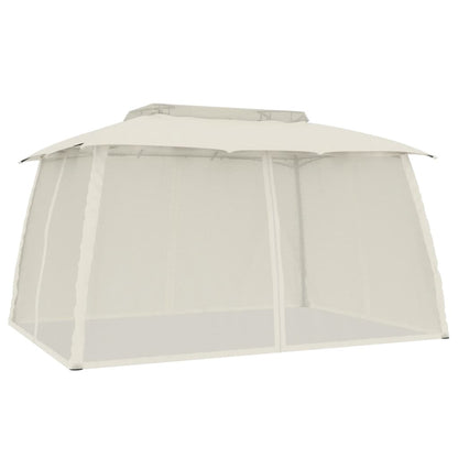 Pavillon Mit Doppeldach & Netzwänden 3,93X2,93 M Stahl
