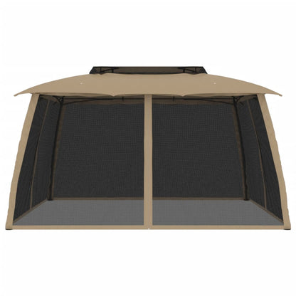 Pavillon Mit Doppeldach & Netzwänden 3,93X2,93 M Stahl