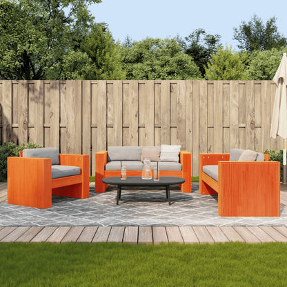 2-Tlg. Garten-Lounge-Set Weiß Massivholz Kiefer