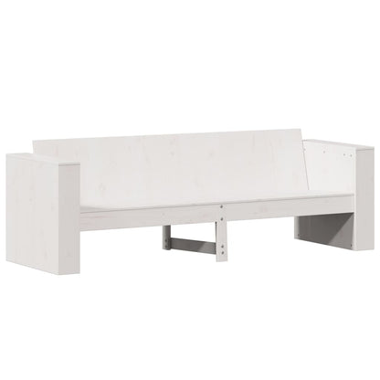 2-Tlg. Garten-Lounge-Set Weiß Massivholz Kiefer