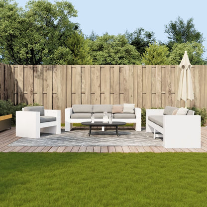 2-Tlg. Garten-Lounge-Set Weiß Massivholz Kiefer