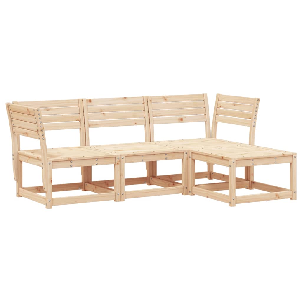 4-Tlg. Garten-Lounge-Set Massivholz Kiefer