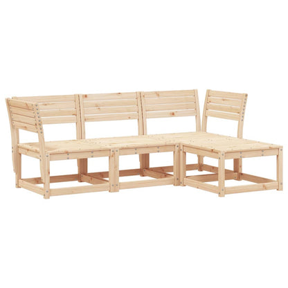 4-Tlg. Garten-Lounge-Set Massivholz Kiefer