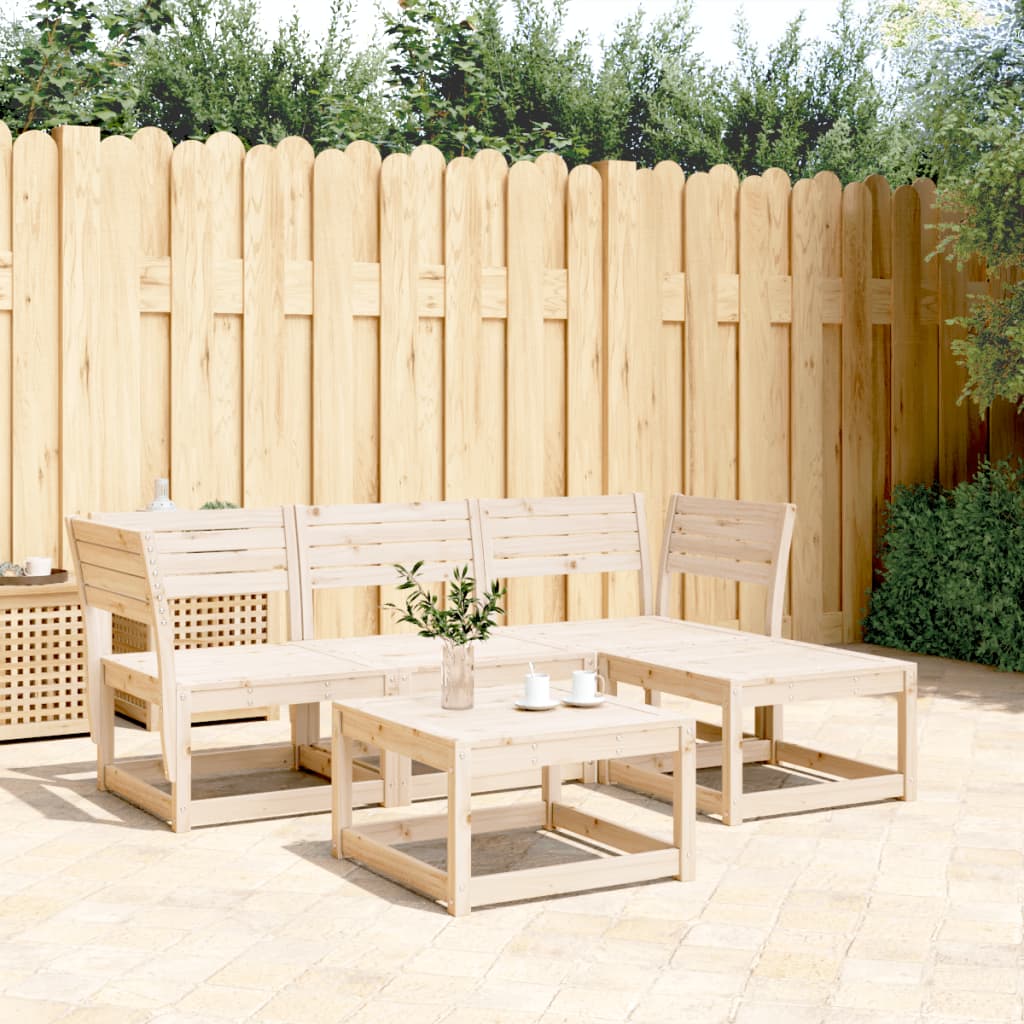 4-Tlg. Garten-Lounge-Set Massivholz Kiefer
