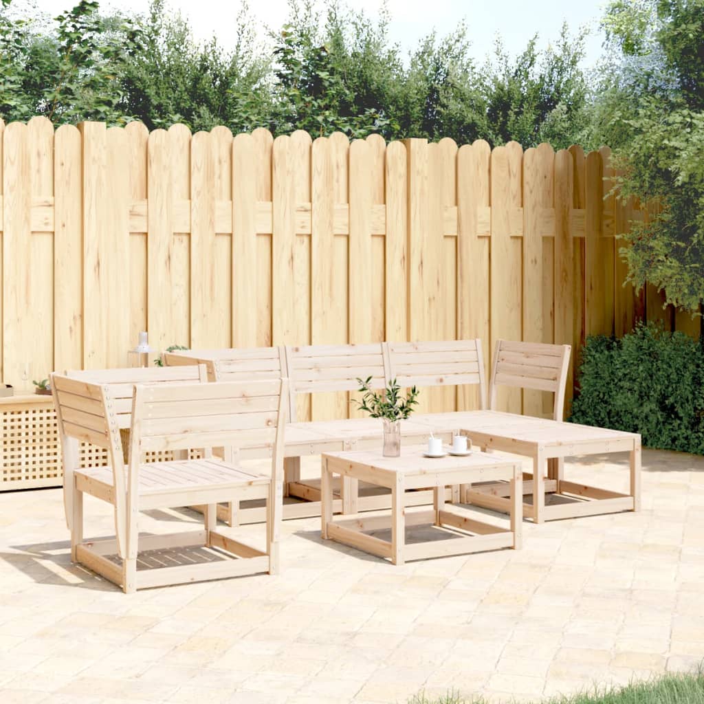 5-Tlg. Garten-Lounge-Set Massivholz Kiefer