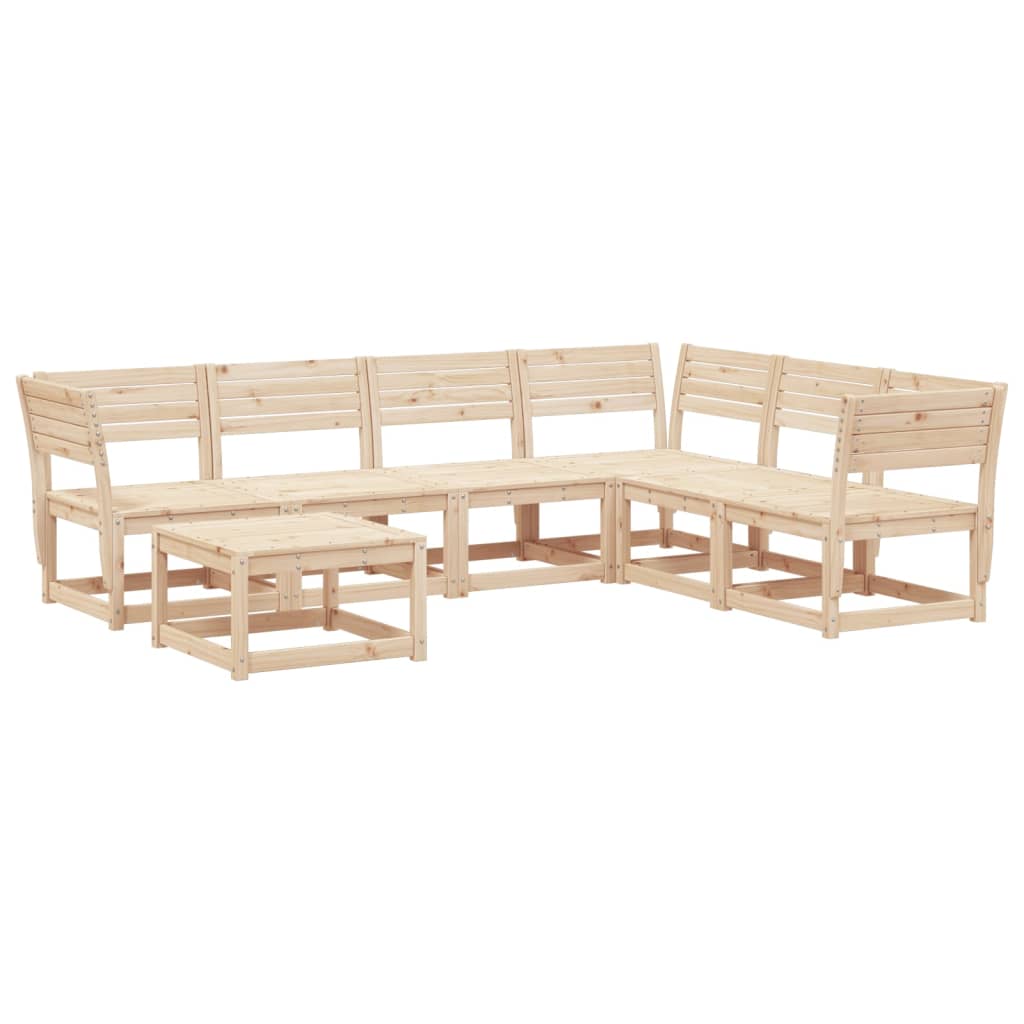 7-Tlg. Garten-Lounge-Set Massivholz Kiefer