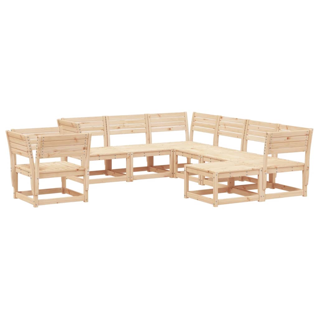 8-Tlg. Garten-Lounge-Set Massivholz Kiefer