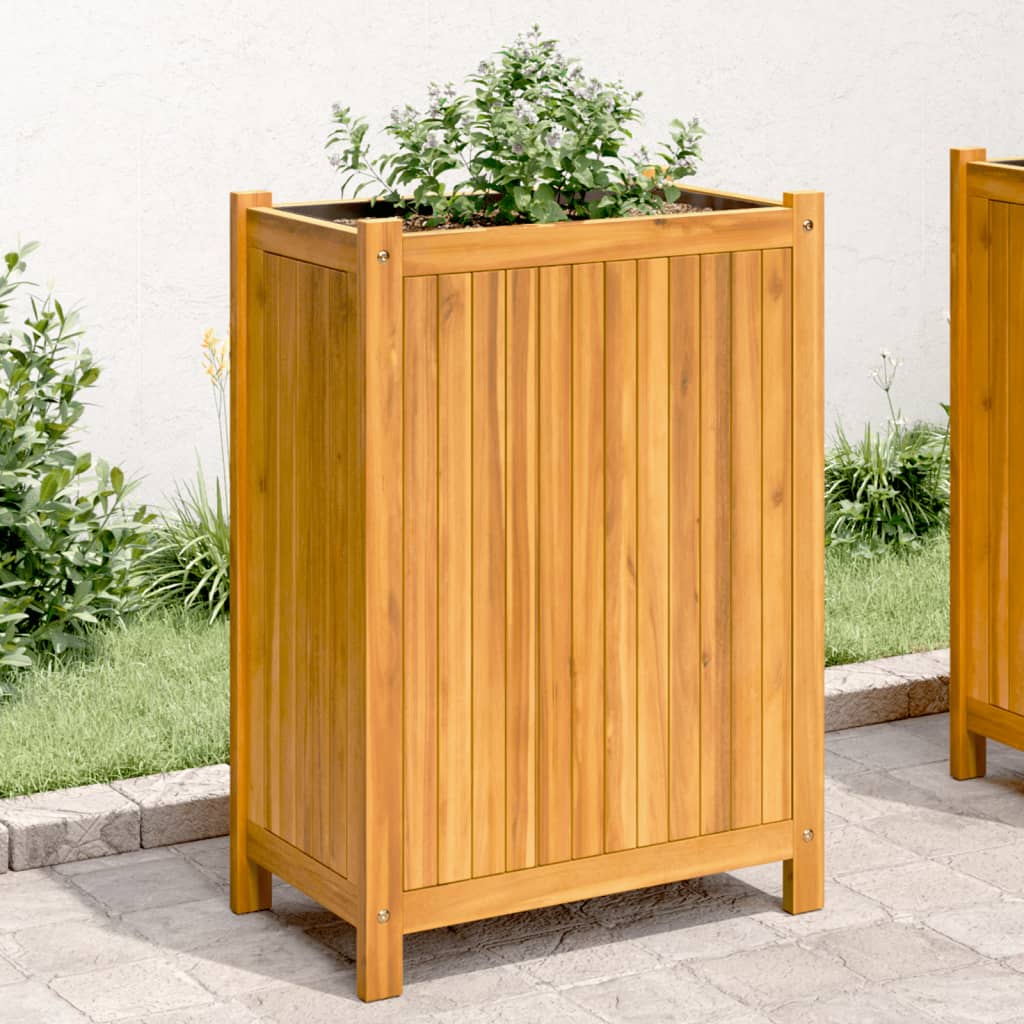 Pflanzkübel Mit Einlage Massivholz Akazie