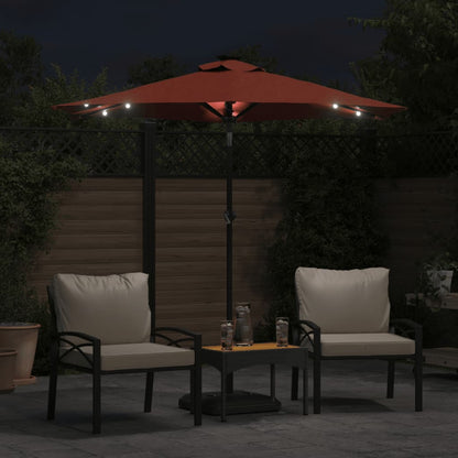 Sonnenschirm Mit Led Und Stahlmast Terracotta 225X225X212 Cm