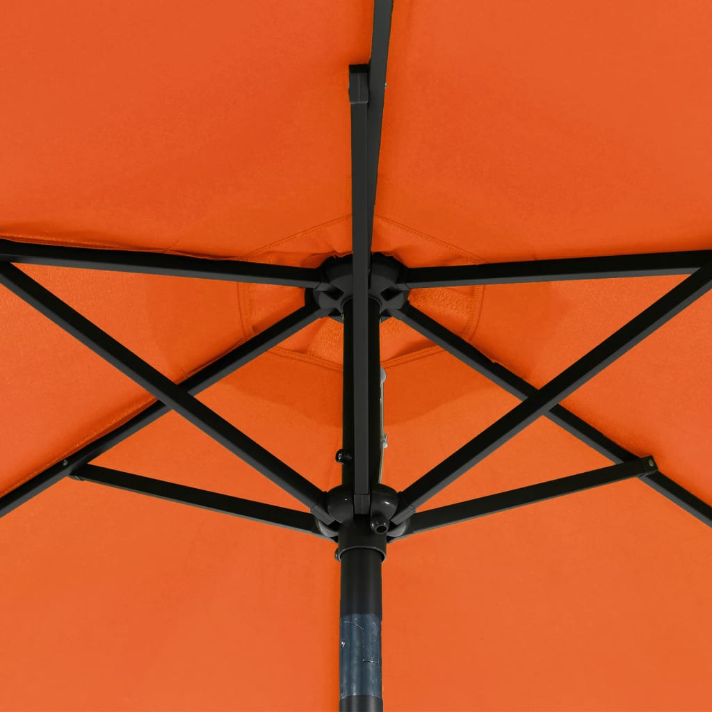 Sonnenschirm Mit Led Und Stahlmast Terracotta 225X225X212 Cm