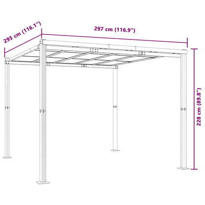 Gartenpavillon Anthrazit 3X3 M Aluminium