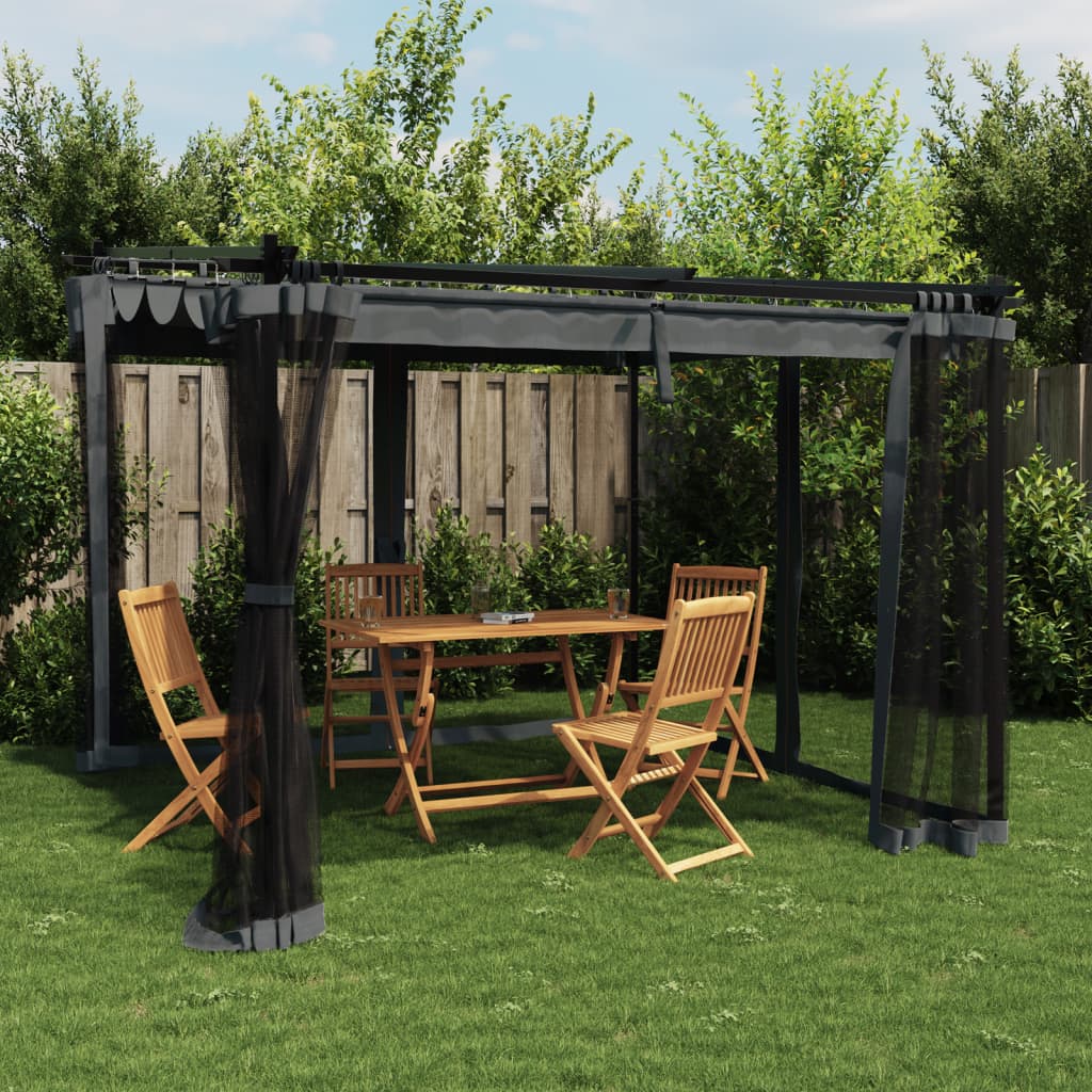 Pavillon Mit Netzwänden 6X3 M Stahl