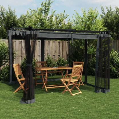Pavillon Mit Netzwänden 6X3 M Stahl
