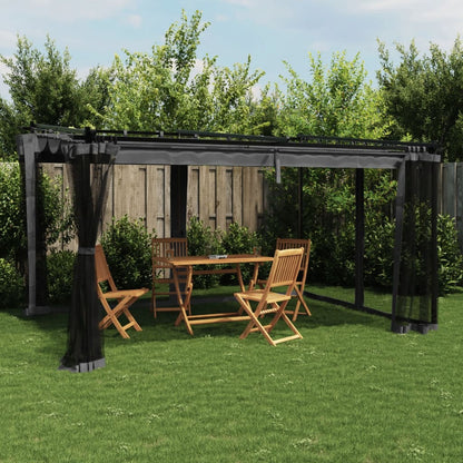 Pavillon Mit Netzwänden 6X3 M Stahl