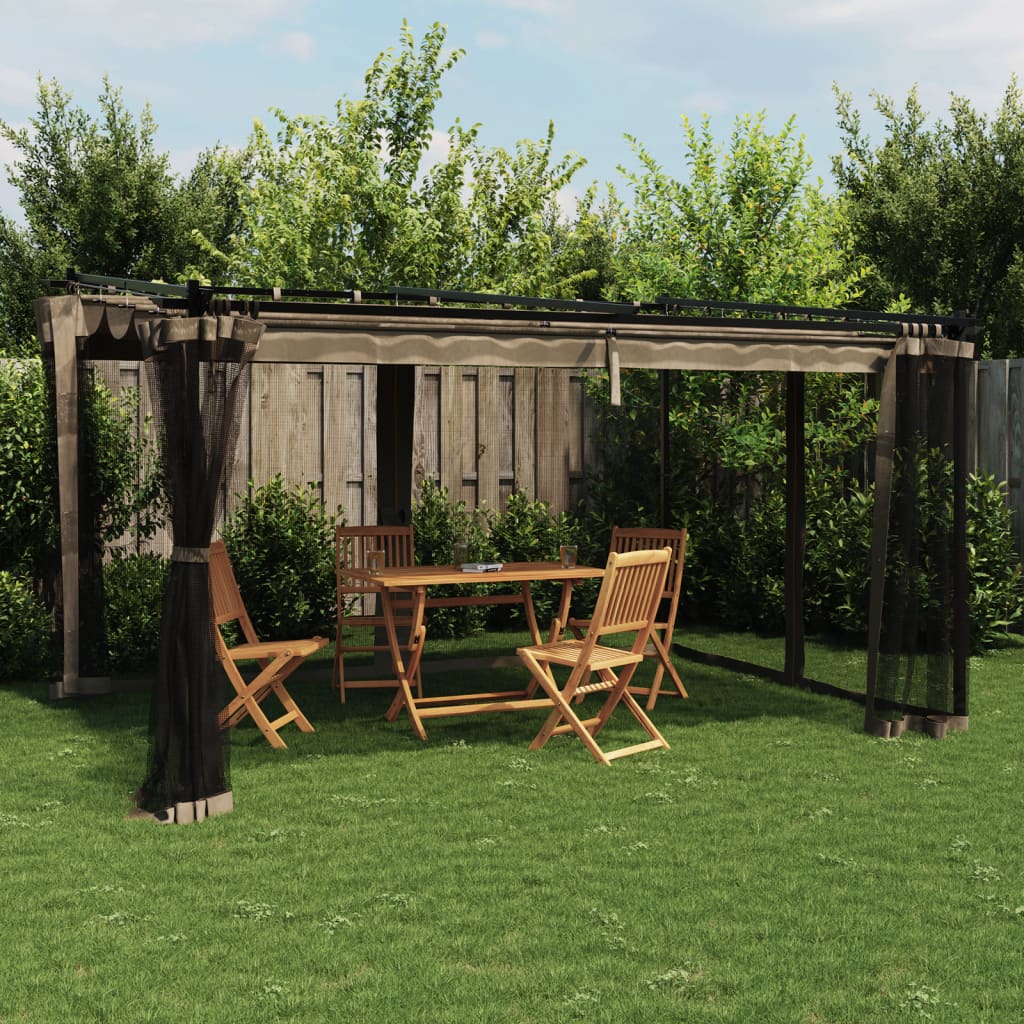 Pavillon Mit Netzwänden 6X3 M Stahl