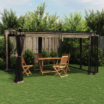 Pavillon Mit Netzwänden 6X3 M Stahl