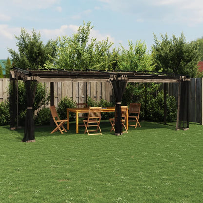Pavillon Mit Netzwänden 6X3 M Stahl