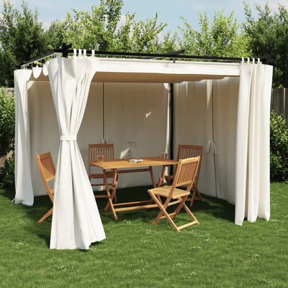 Pavillon Mit Vorhängen 6X3 M Stahl