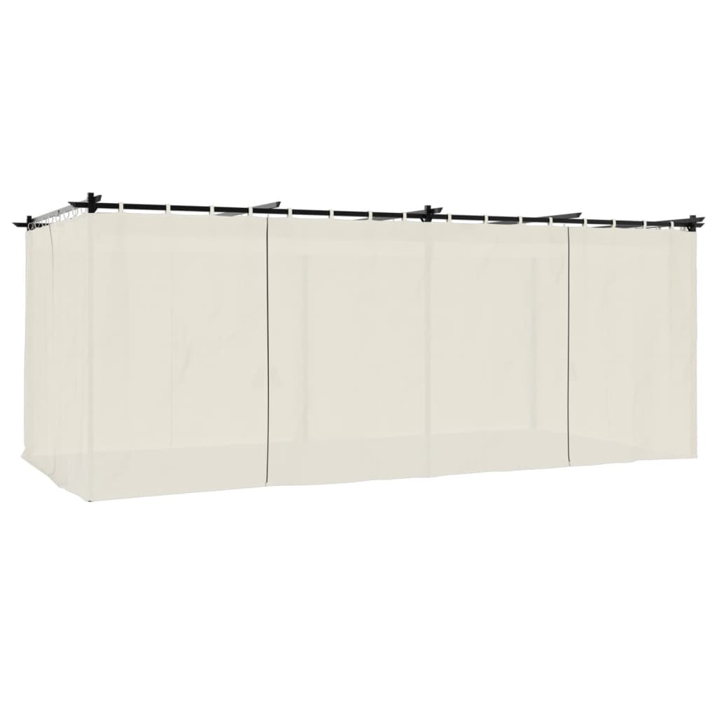 Pavillon Mit Vorhängen 6X3 M Stahl
