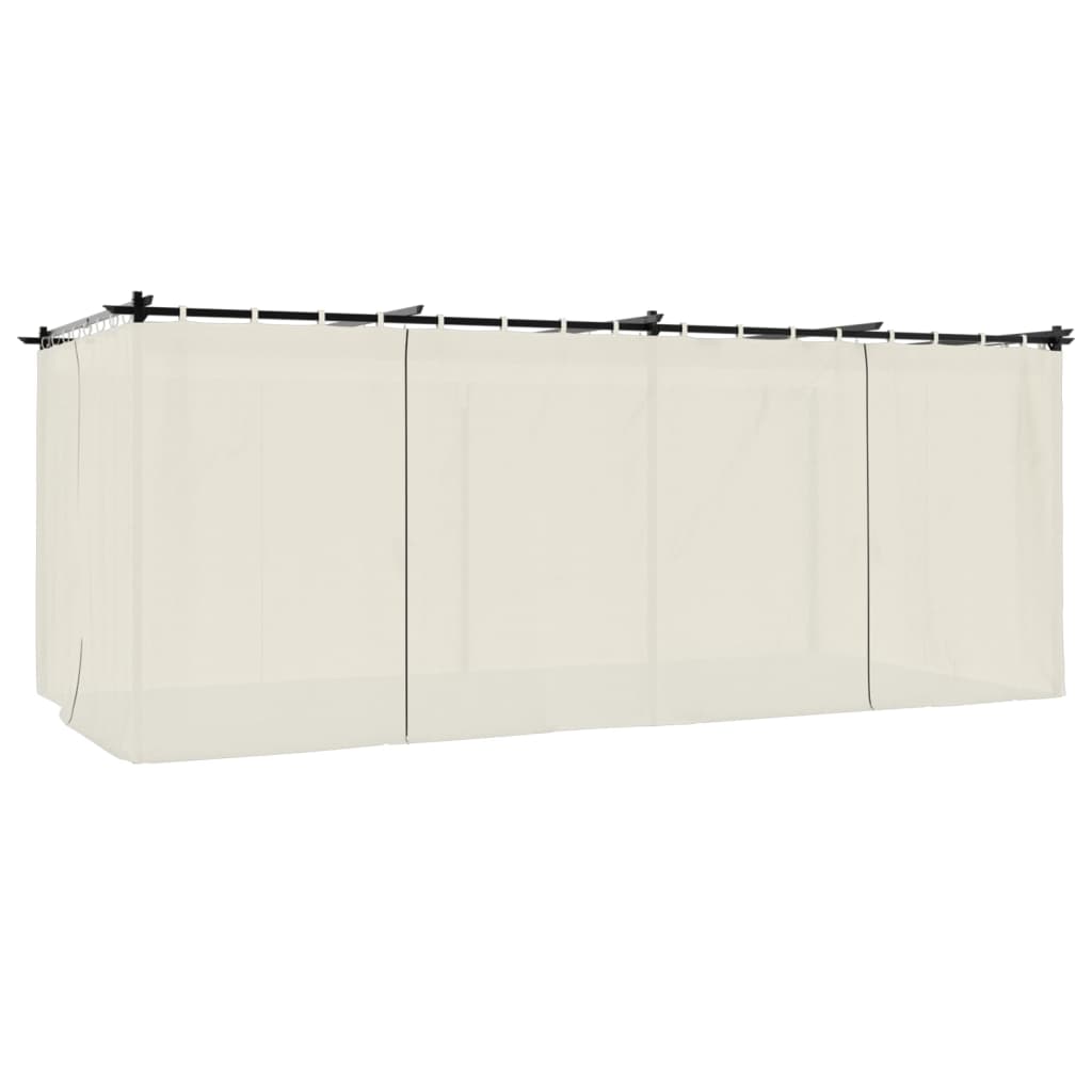 Pavillon Mit Vorhängen 6X3 M Stahl