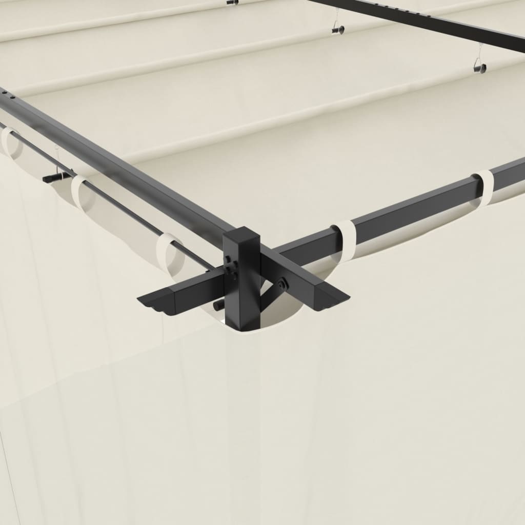Pavillon Mit Vorhängen 6X3 M Stahl