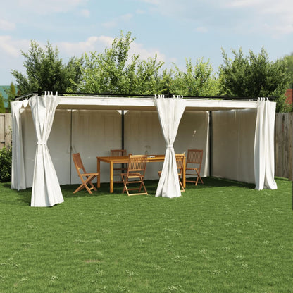 Pavillon Mit Vorhängen 6X3 M Stahl