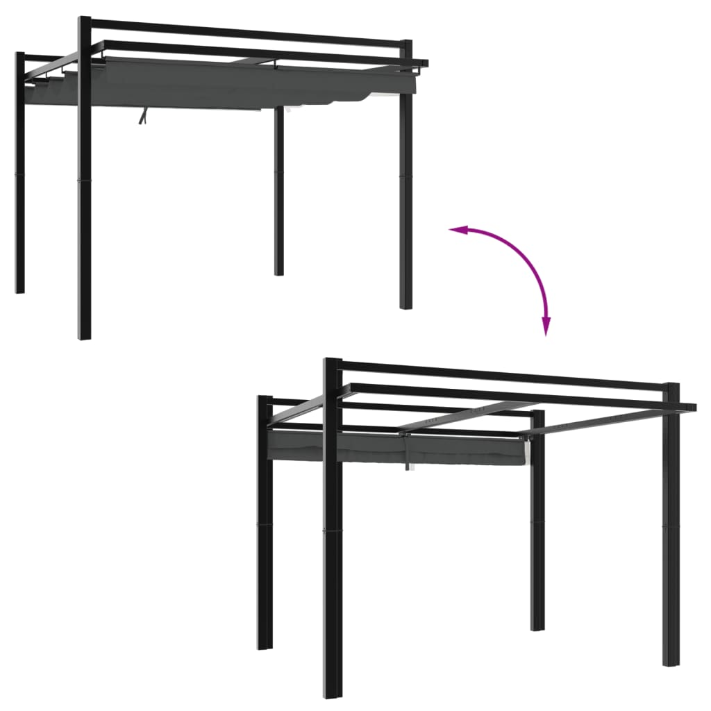 Gartenpavillon Mit Ausziehbarem Dach 3X3 M Aluminium