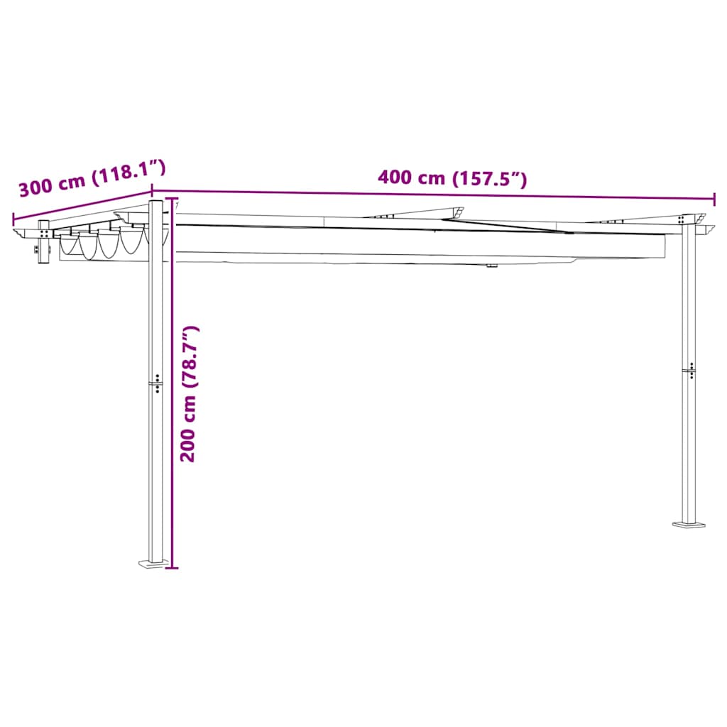 Pavillon 400 X 300 X 200 Cm Polyester