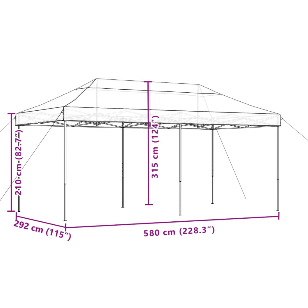 Partyzelt Faltbar Pop-Up 580X292X315 Cm