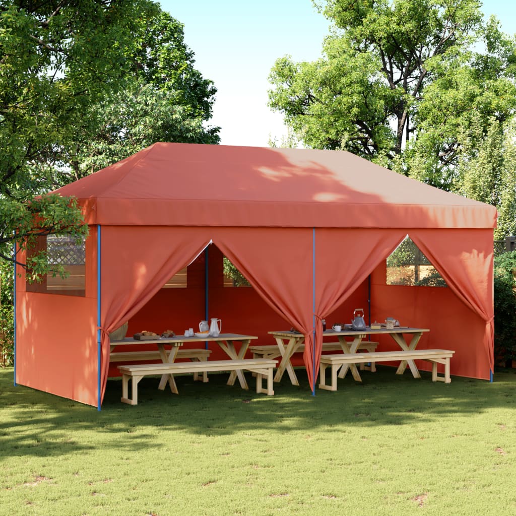 Partyzelt Faltbar Pop-Up Mit 4 Seitenteilen Rot