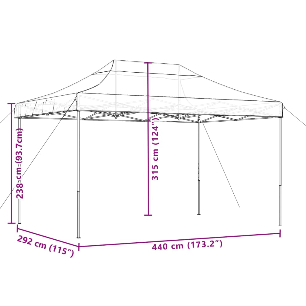 Partyzelt Faltbar Pop-Up 440X292X315 Cm