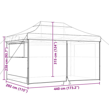 Partyzelt Faltbar Pop-Up Mit 4 Seitenteilen