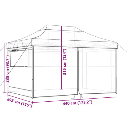 Partyzelt Faltbar Pop-Up Mit 4 Seitenteilen