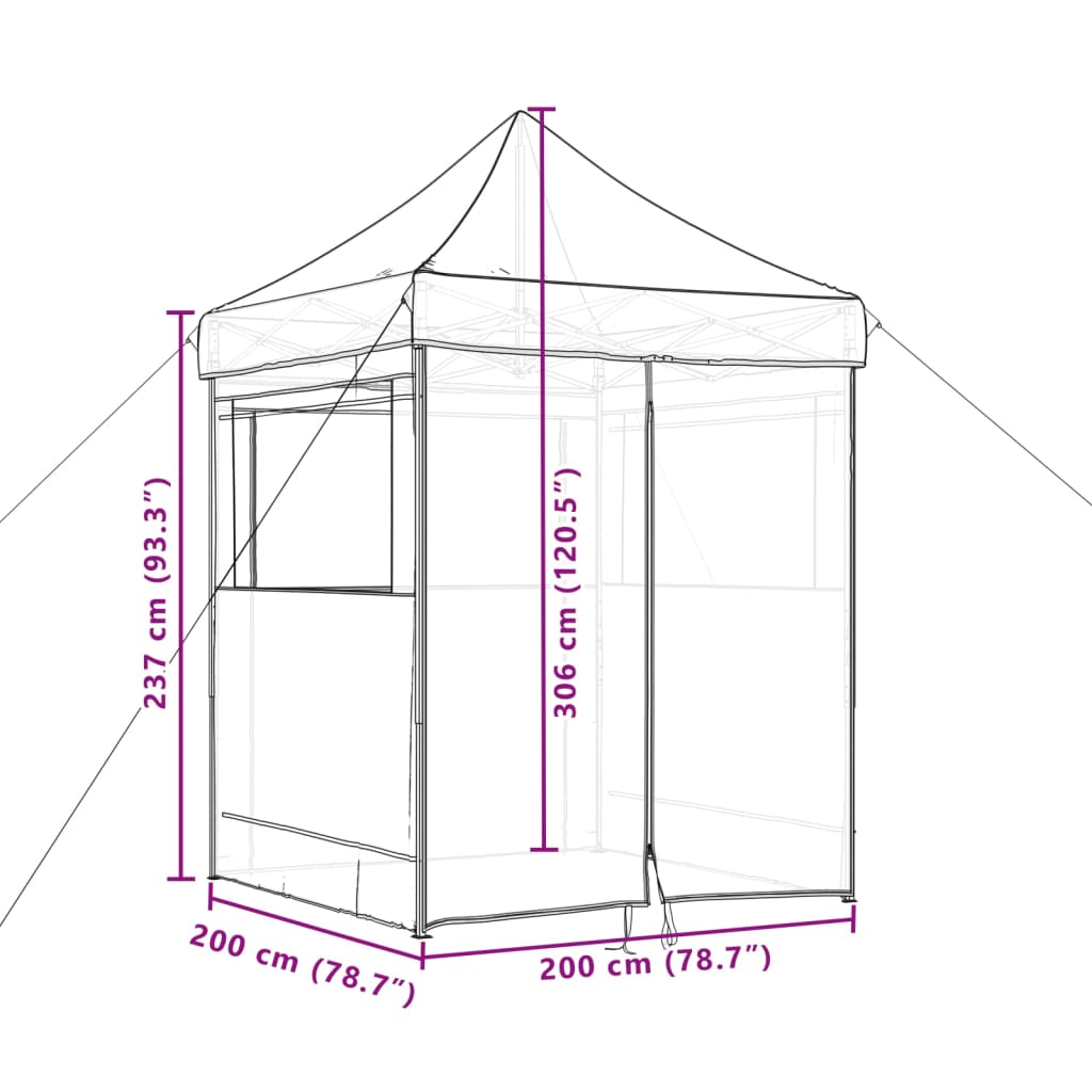 Partyzelt Faltbar Pop-Up Mit 4 Seitenteilen