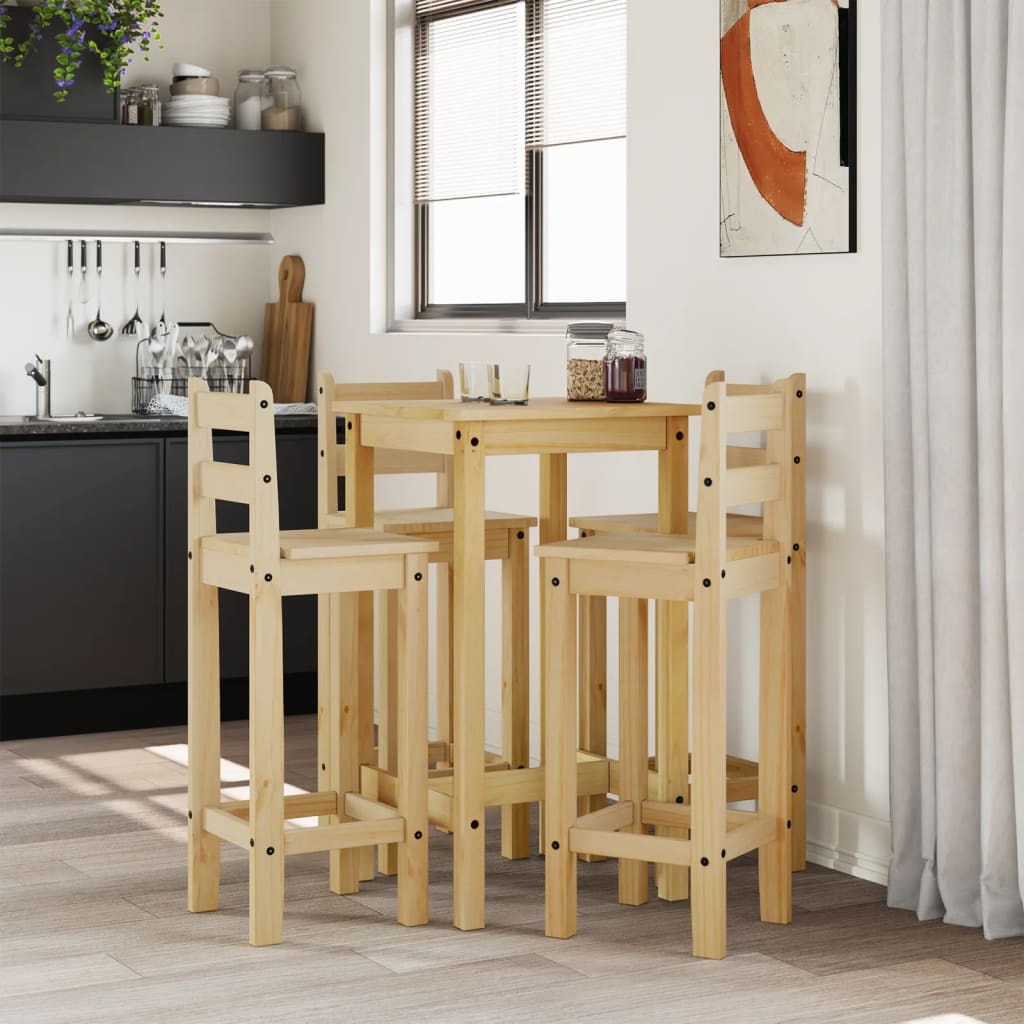5-Tlg. Bar-Set Massivholz Kiefer