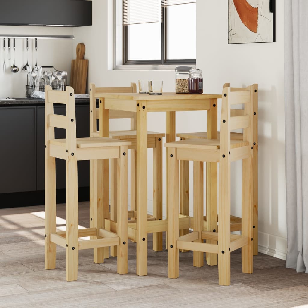 5-Tlg. Bar-Set Massivholz Kiefer