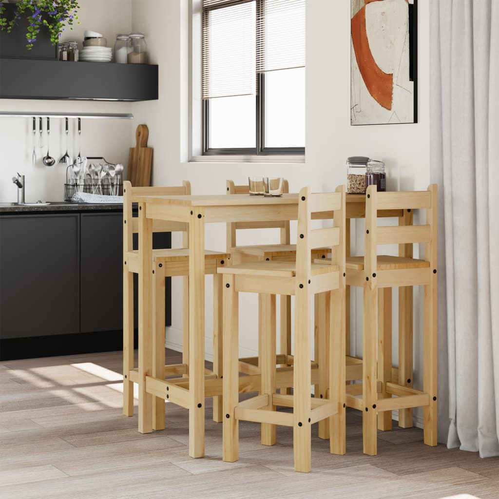 5-Tlg. Bar-Set Massivholz Kiefer