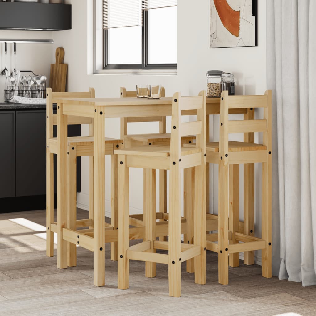 5-Tlg. Bar-Set Massivholz Kiefer
