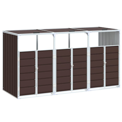 Mülltonnenbox Für 3 Tonnen 216X81X115 Cm Stahl