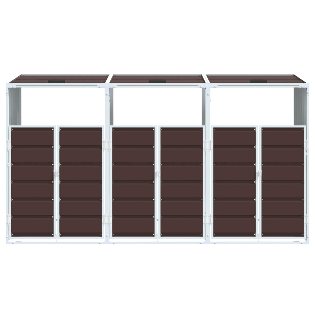 Mülltonnenbox Für 3 Tonnen 216X81X115 Cm Stahl