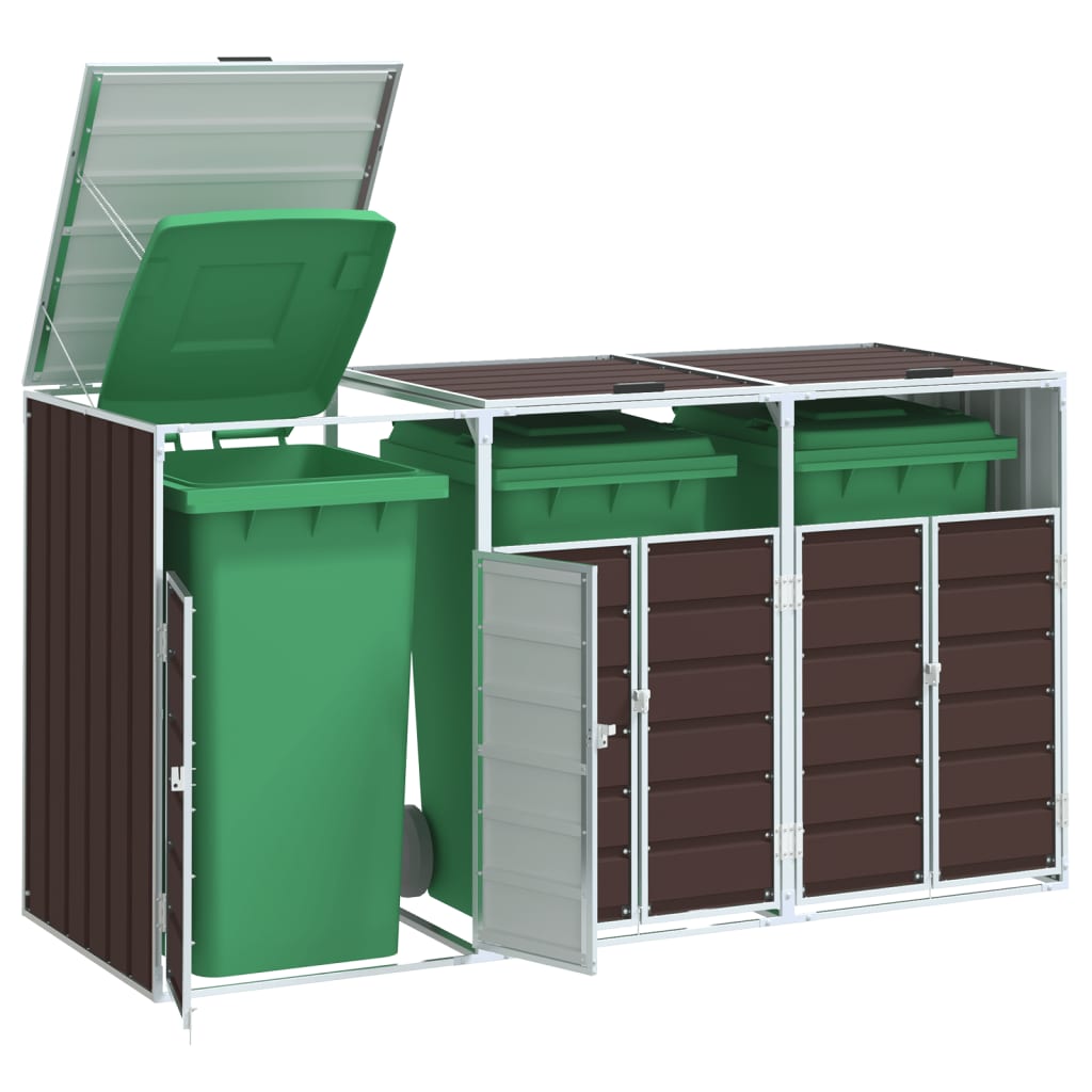 Mülltonnenbox Für 3 Tonnen 216X81X115 Cm Stahl